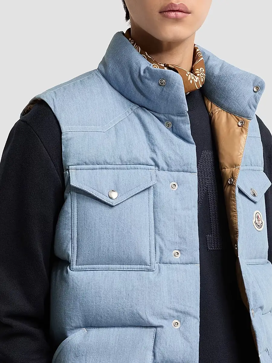 Moncler Men's Ervional Puffer Vest in Denim | Thumbnail 4 Moncler Men's Ervional Puffer Vest in Denim | Thumbnail 4