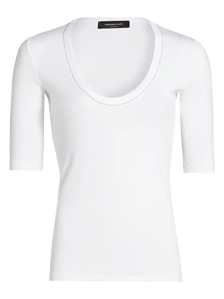 Women's Rib-Knit Jersey T-Shirt