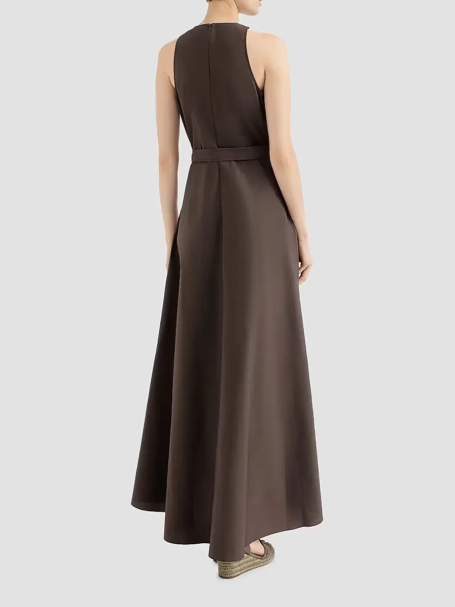 Brunello Cucinelli Women's Techno Cotton Poplin Belted Dress | Thumbnail 3 Brunello Cucinelli Women's Techno Cotton Poplin Belted Dress | Thumbnail 3