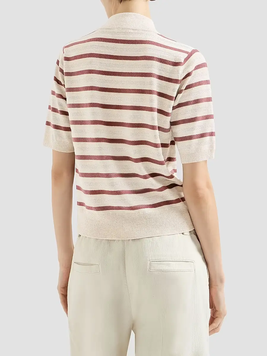 Brunello Cucinelli Women's Virgin Wool, Cashmere and Silk Knit T-Shirt | Thumbnail 3 Brunello Cucinelli Women's Virgin Wool, Cashmere and Silk Knit T-Shirt | Thumbnail 3