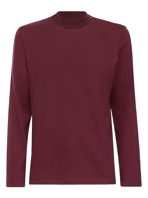 Brunello Cucinelli Men's Cotton Jersey Long Sleeve Mock Neck T-Shirt