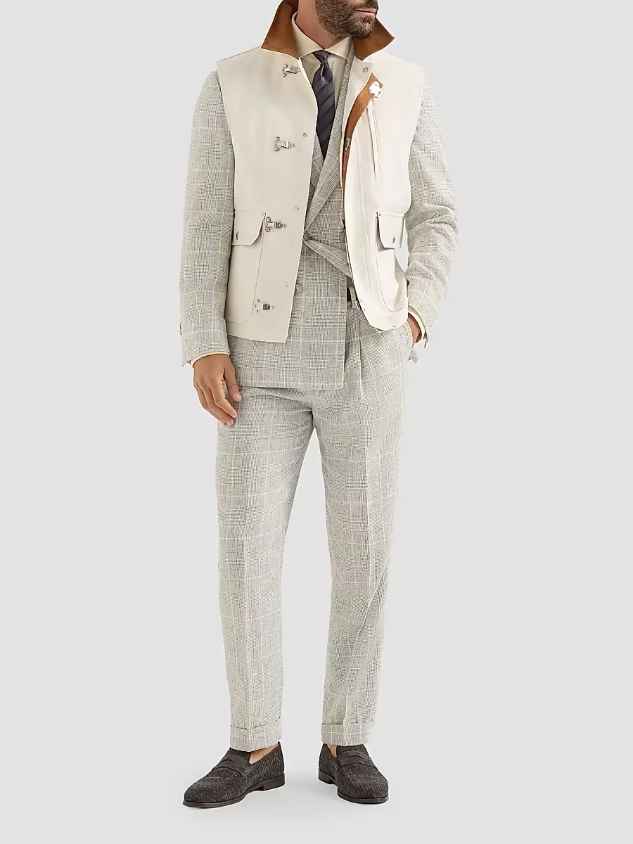Brunello Cucinelli Men's Cotton Piqué Western Shirt | Thumbnail 6 Brunello Cucinelli Men's Cotton Piqué Western Shirt | Thumbnail 6
