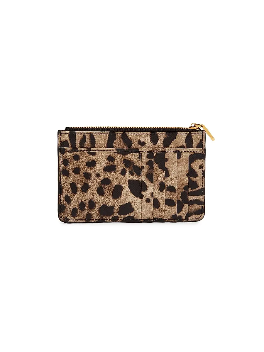 Dolce & Gabbana Women's Logo Leopard-Print Leather Card Case | Thumbnail 2 Dolce & Gabbana Women's Logo Leopard-Print Leather Card Case | Thumbnail 2