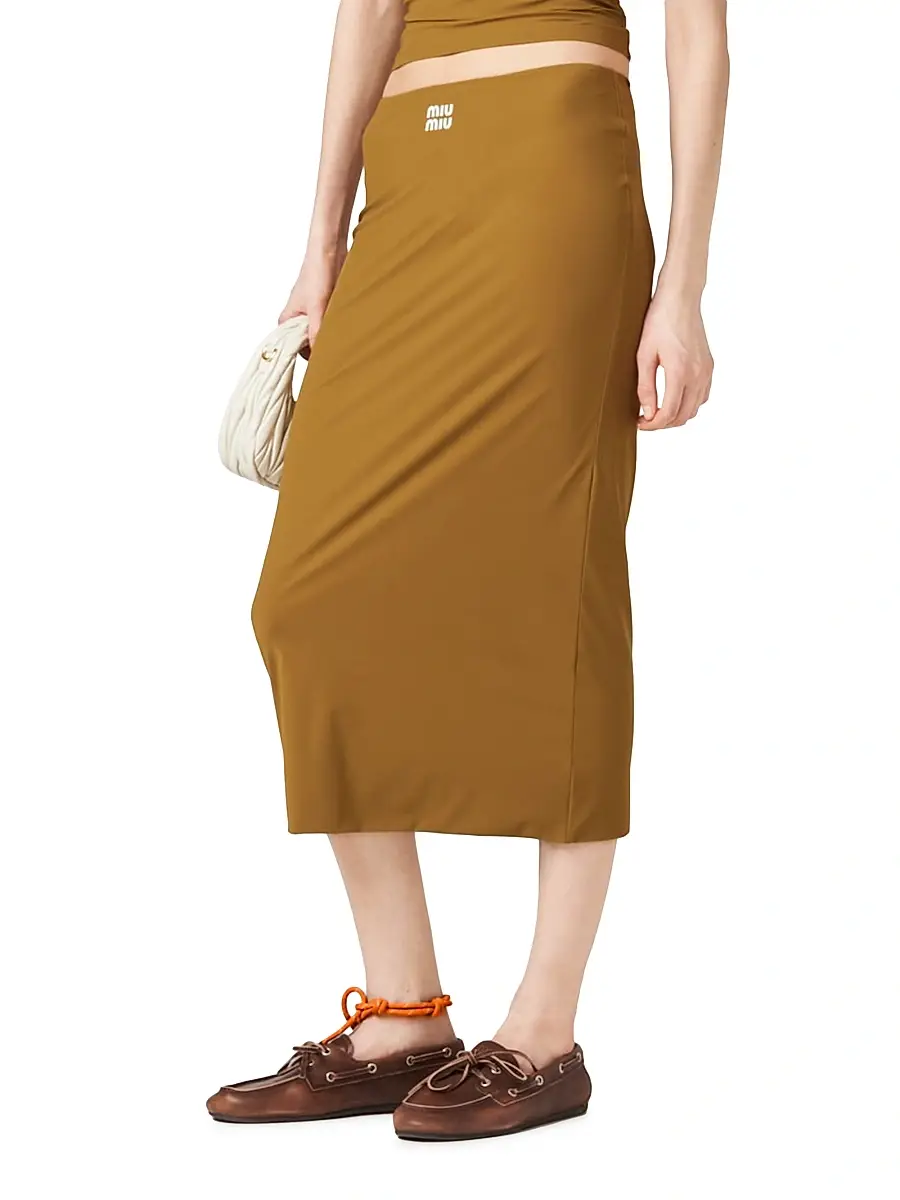 Miu Miu Women's Stretch Jersey Skirt | Thumbnail 2