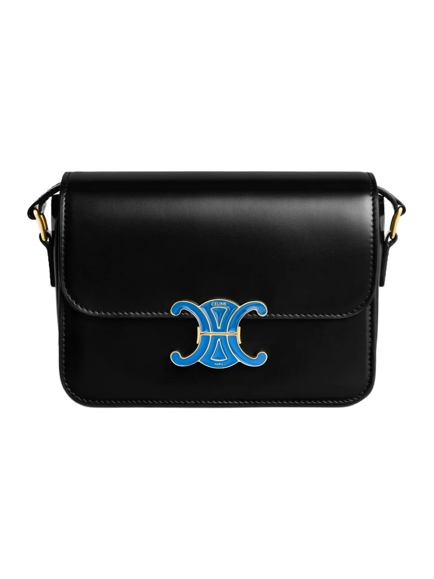 Celine TEEN TRIOMPHE BAG IN SHINY CALFSKIN WITH ENAMEL CLOSURE