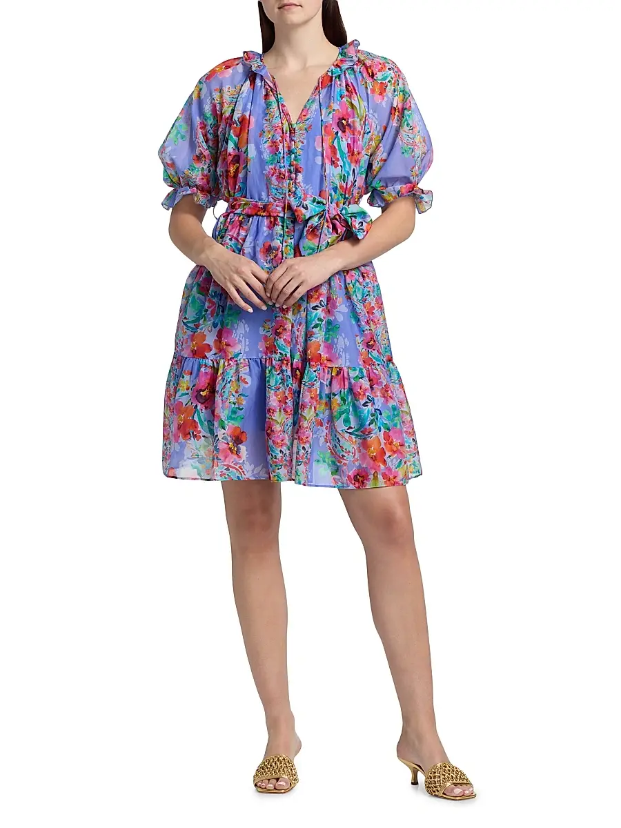 Johnny Was Women's Suzy Floral Tiered Minidress | Thumbnail 2 Johnny Was Women's Suzy Floral Tiered Minidress | Thumbnail 2