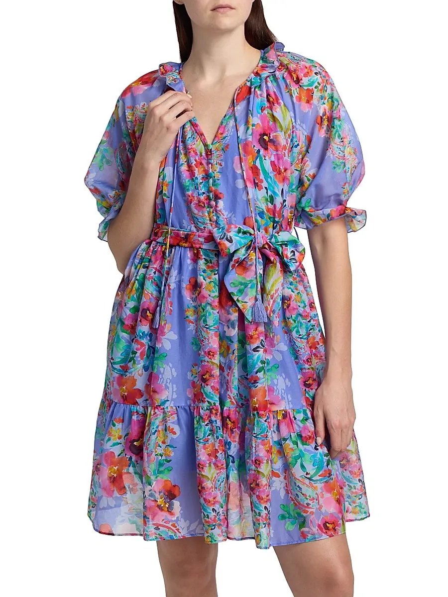 Johnny Was Women's Suzy Floral Tiered Minidress | Thumbnail 3 Johnny Was Women's Suzy Floral Tiered Minidress | Thumbnail 3