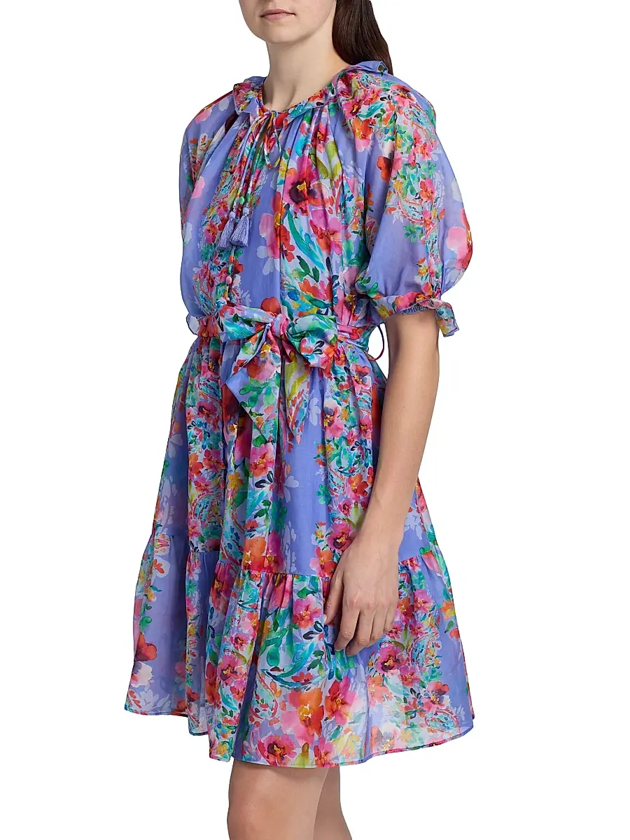 Johnny Was Women's Suzy Floral Tiered Minidress | Thumbnail 4 Johnny Was Women's Suzy Floral Tiered Minidress | Thumbnail 4