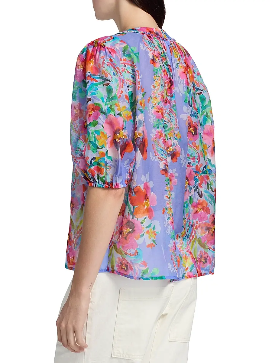 Johnny Was Women's Mirrian All My Love Floral Peasant Blouse | Thumbnail 5 Johnny Was Women's Mirrian All My Love Floral Peasant Blouse | Thumbnail 5
