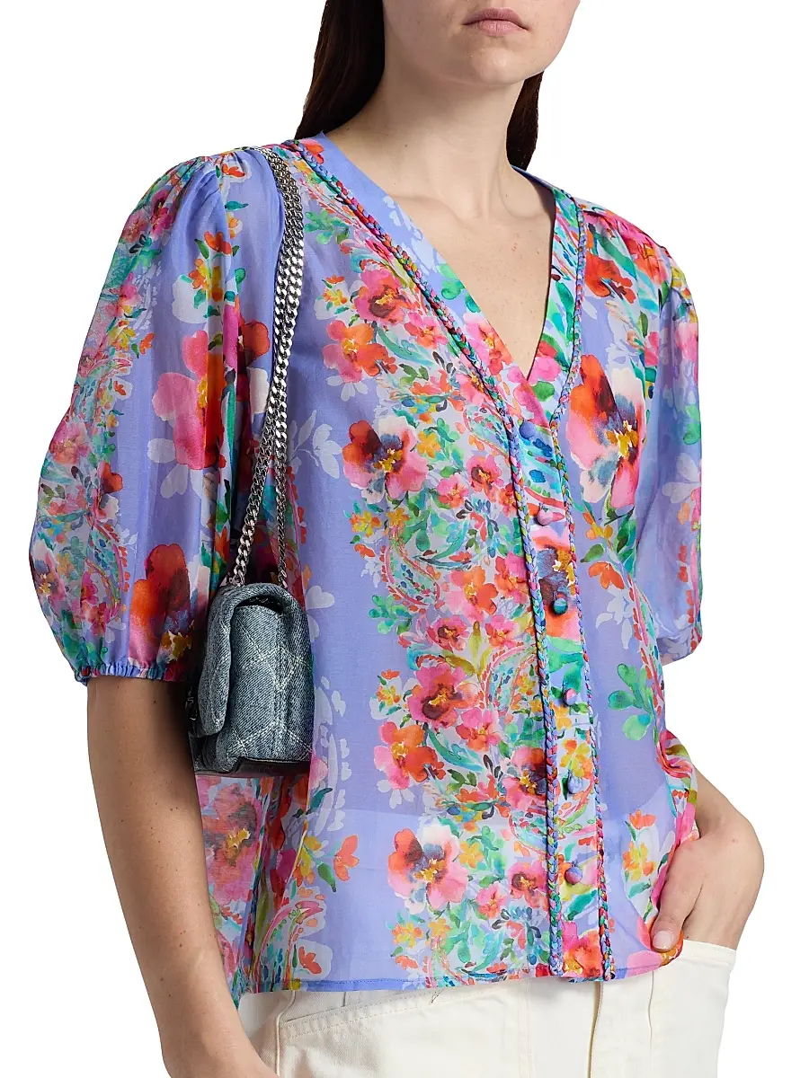 Johnny Was Women's Mirrian All My Love Floral Peasant Blouse | Thumbnail 6 Johnny Was Women's Mirrian All My Love Floral Peasant Blouse | Thumbnail 6