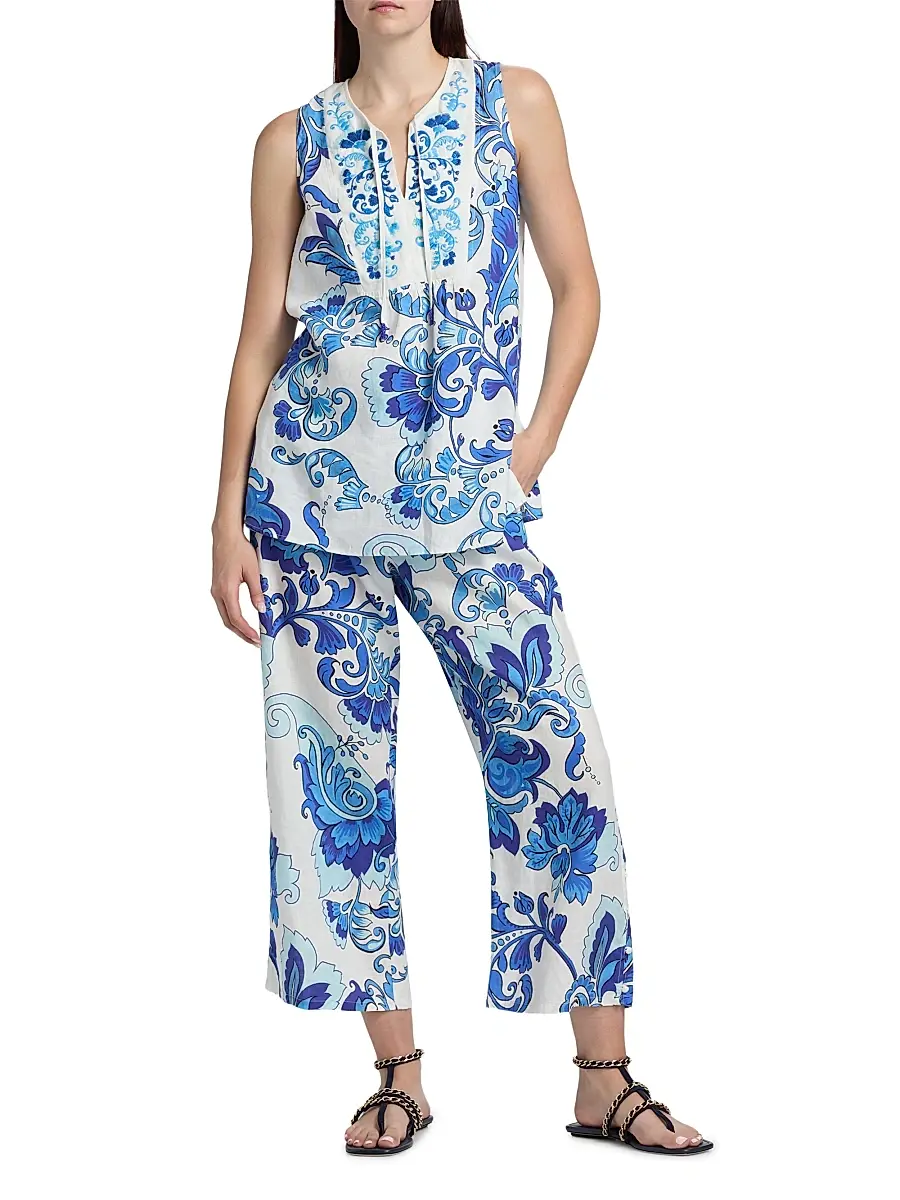 Johnny Was Women's Linen Printed Tank Tunic | Thumbnail 2