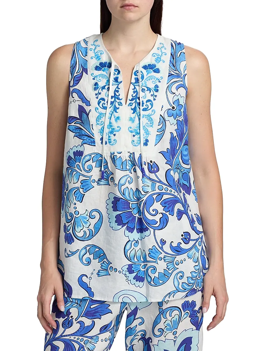Johnny Was Women's Linen Printed Tank Tunic | Thumbnail 3