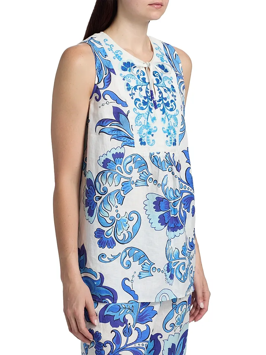 Johnny Was Women's Linen Printed Tank Tunic | Thumbnail 4