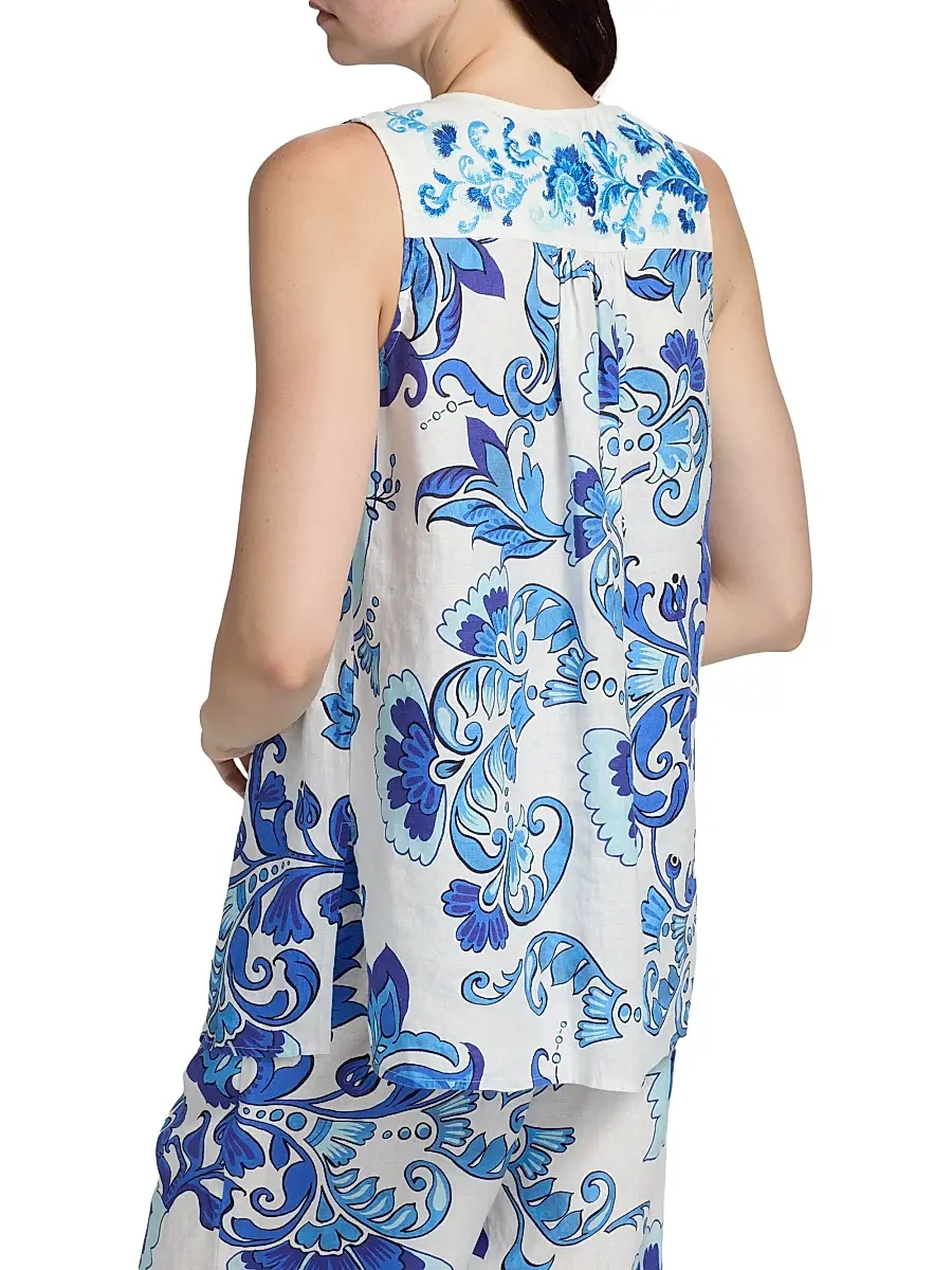 Johnny Was Women's Linen Printed Tank Tunic | Thumbnail 5