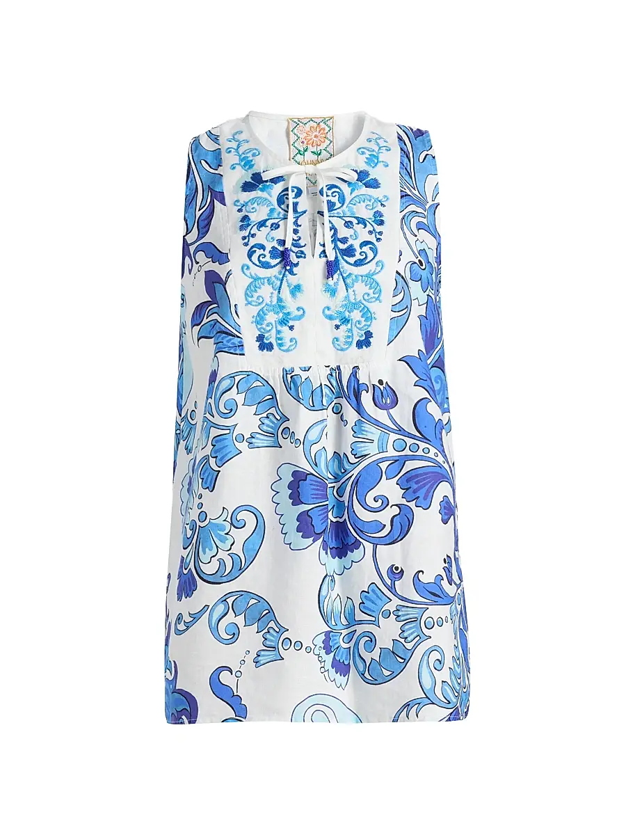 Johnny Was Women's Linen Printed Tank Tunic - Naidda - Size XXL | Image 1 Johnny Was Women's Linen Printed Tank Tunic - Naidda - Size XXL | Image 1