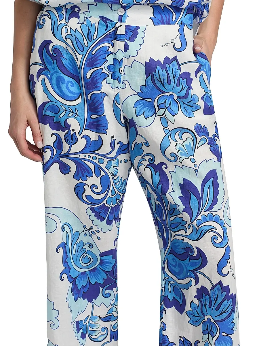 Johnny Was Women's Naidda Botanical Linen Crop Wide-Leg Pants | Thumbnail 6 Johnny Was Women's Naidda Botanical Linen Crop Wide-Leg Pants | Thumbnail 6
