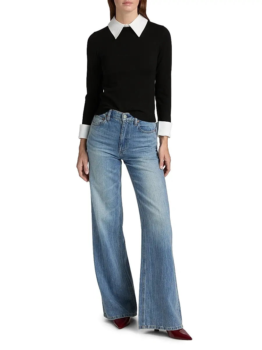 Alice + Olivia Women's Porla Collared Wool Sweater | Thumbnail 2 Alice + Olivia Women's Porla Collared Wool Sweater | Thumbnail 2