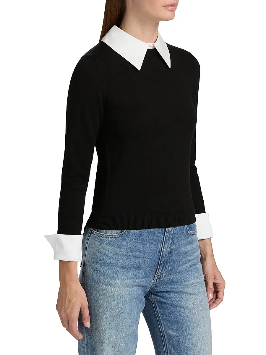 Alice + Olivia Women's Porla Collared Wool Sweater | Thumbnail 4 Alice + Olivia Women's Porla Collared Wool Sweater | Thumbnail 4