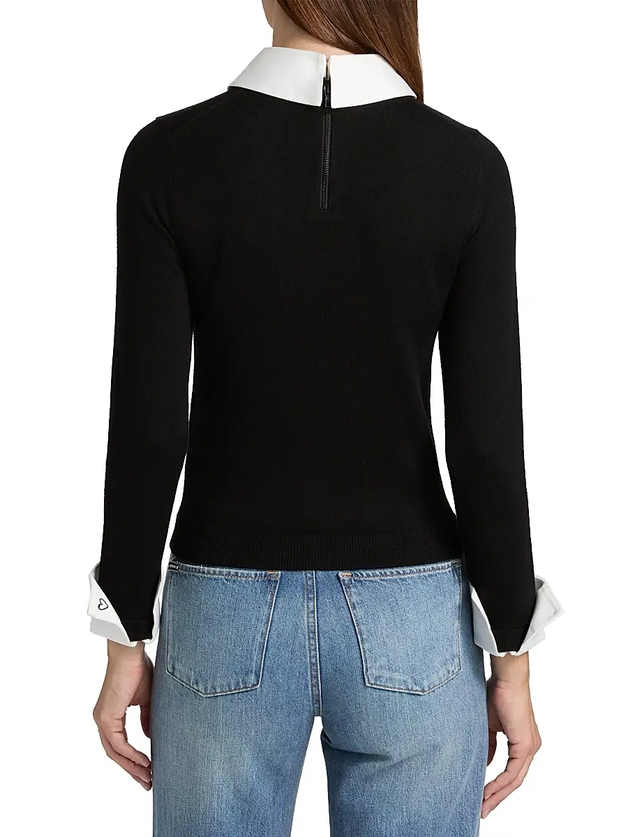 Alice + Olivia Women's Porla Collared Wool Sweater | Thumbnail 5 Alice + Olivia Women's Porla Collared Wool Sweater | Thumbnail 5