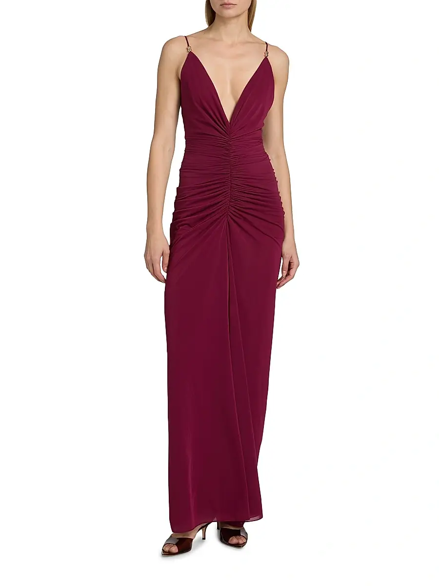 Ronny Kobo Women's Anya Ruched Maxi Dress | Thumbnail 2
