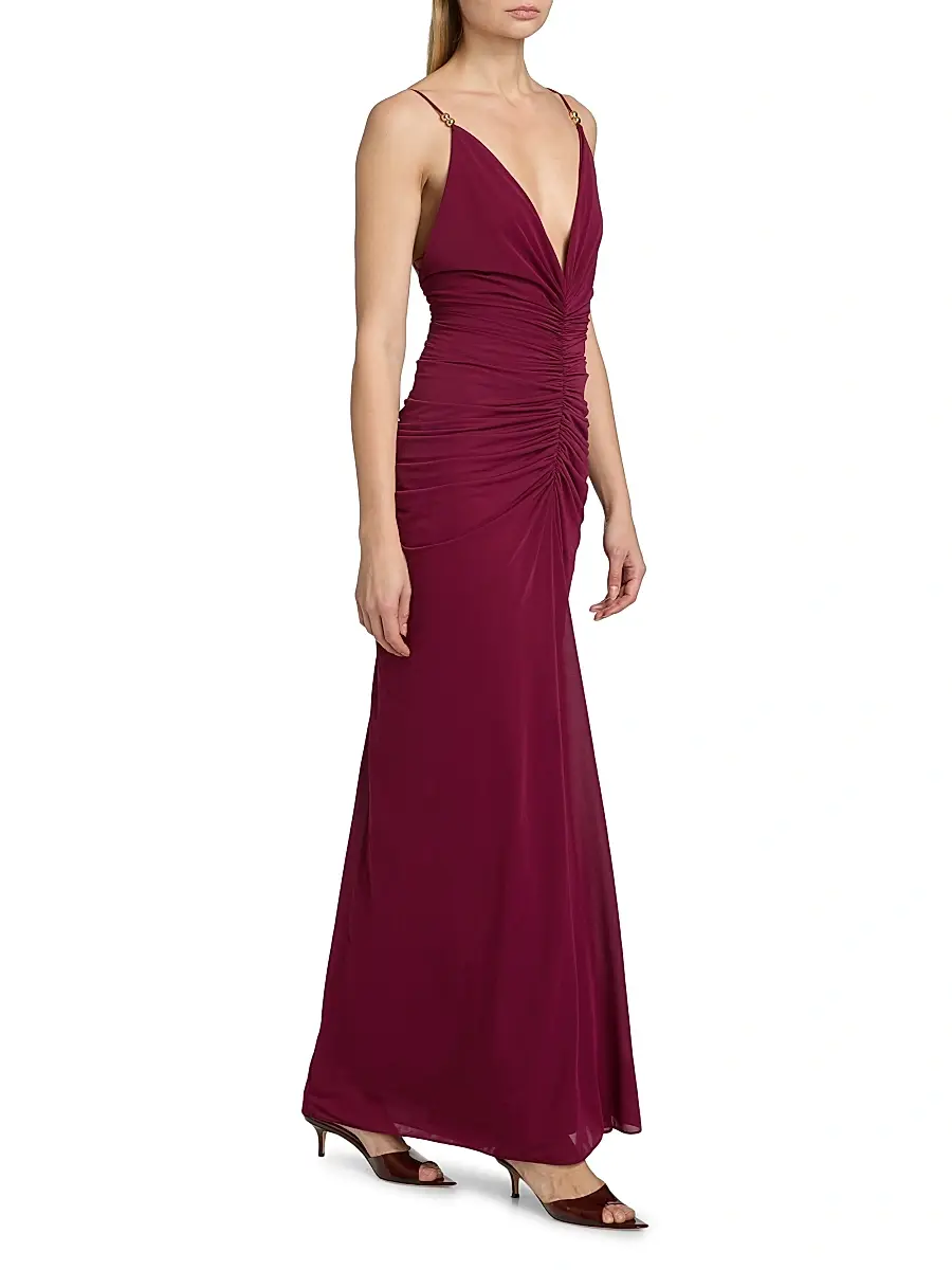 Ronny Kobo Women's Anya Ruched Maxi Dress | Thumbnail 4