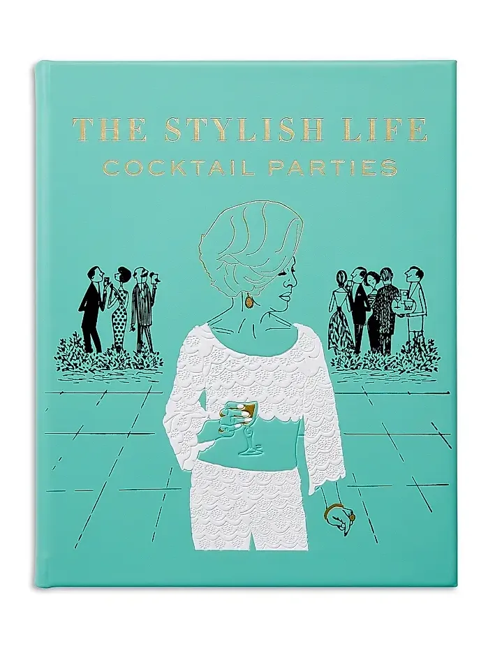 Graphic Image ''The Stylish Life: Cocktail Parties'' Leather Bound Hardcover Book