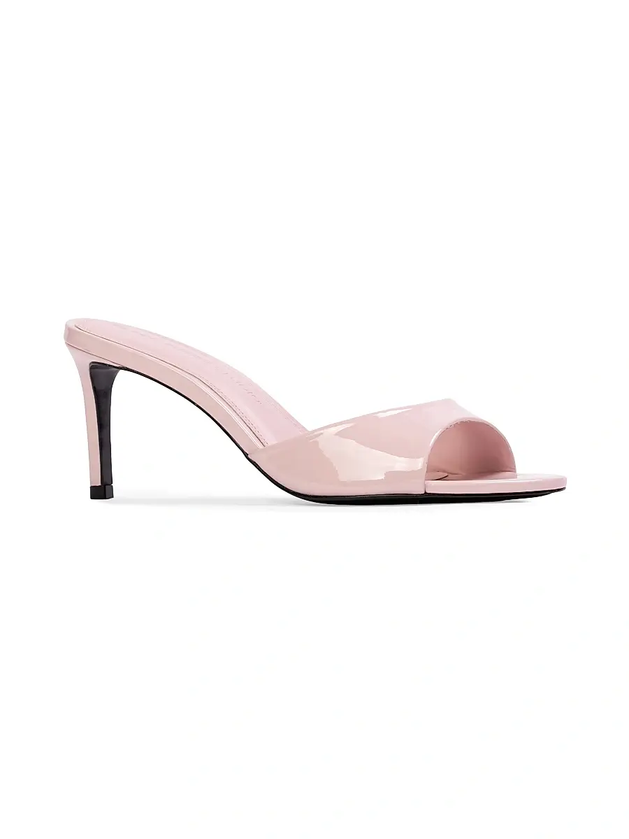 Black Suede Studio Women's Freddie 65MM Patent Leather Mules - Powder Pink Patent Leather | Thumbnail 2 Black Suede Studio Women's Freddie 65MM Patent Leather Mules - Powder Pink Patent Leather | Thumbnail 2
