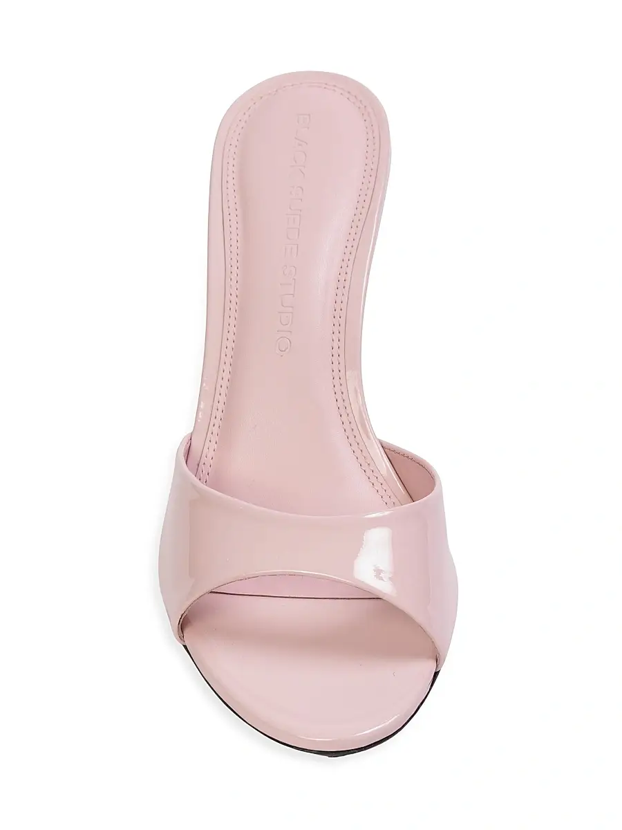 Black Suede Studio Women's Freddie 65MM Patent Leather Mules - Powder Pink Patent Leather | Thumbnail 3 Black Suede Studio Women's Freddie 65MM Patent Leather Mules - Powder Pink Patent Leather | Thumbnail 3