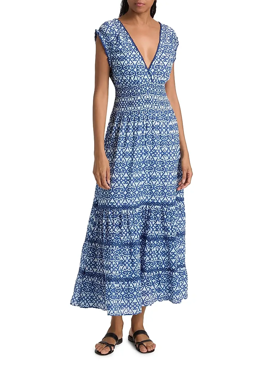 Ro's Garden Women's Hilda Printed Cotton Midi-Dress | Thumbnail 3 Ro's Garden Women's Hilda Printed Cotton Midi-Dress | Thumbnail 3