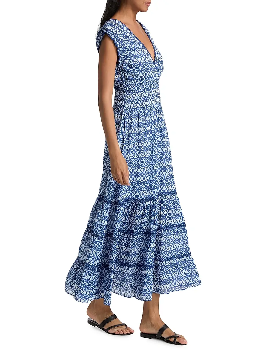 Ro's Garden Women's Hilda Printed Cotton Midi-Dress | Thumbnail 4 Ro's Garden Women's Hilda Printed Cotton Midi-Dress | Thumbnail 4