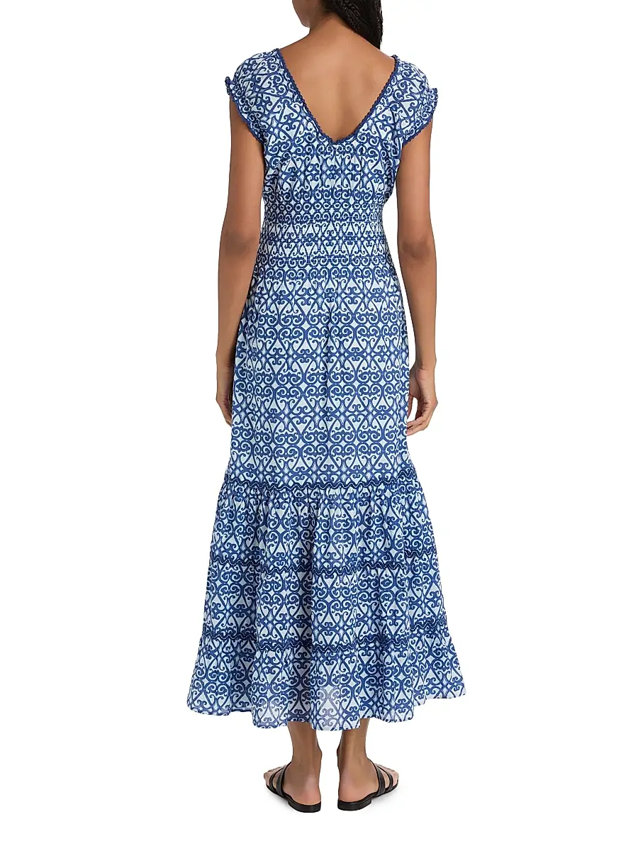Ro's Garden Women's Hilda Printed Cotton Midi-Dress | Thumbnail 5 Ro's Garden Women's Hilda Printed Cotton Midi-Dress | Thumbnail 5