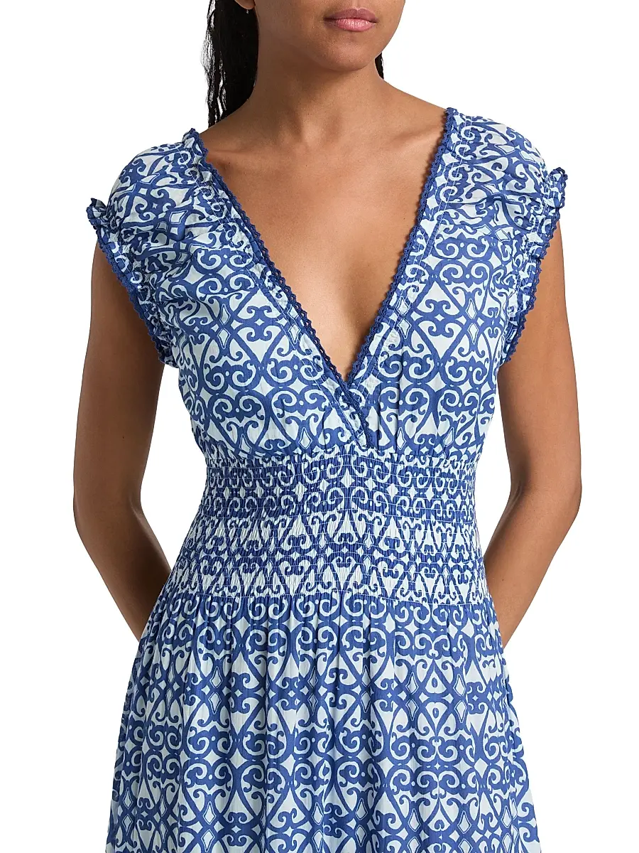 Ro's Garden Women's Hilda Printed Cotton Midi-Dress | Thumbnail 6 Ro's Garden Women's Hilda Printed Cotton Midi-Dress | Thumbnail 6