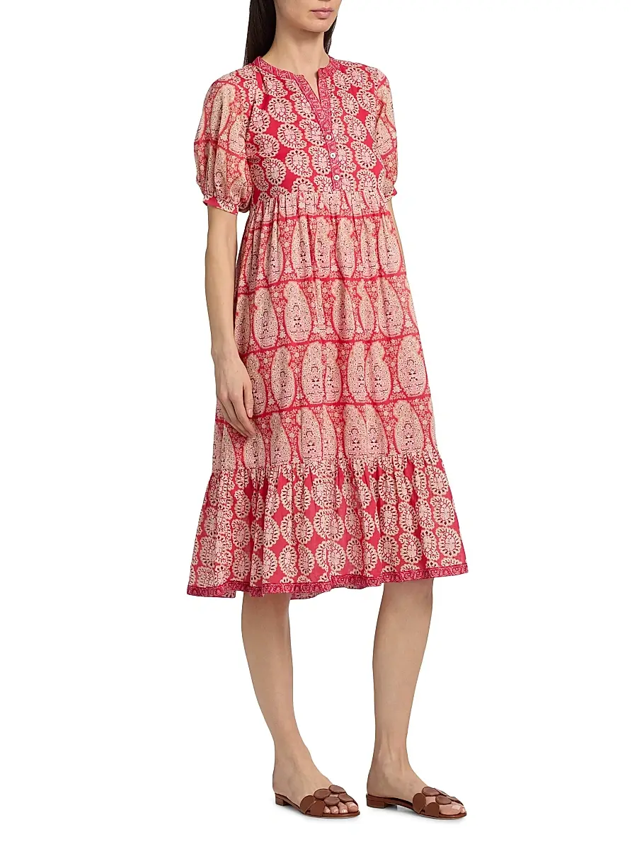 Ro's Garden Women's Sylvia Paisley Cotton Midi-Dress | Thumbnail 4 Ro's Garden Women's Sylvia Paisley Cotton Midi-Dress | Thumbnail 4