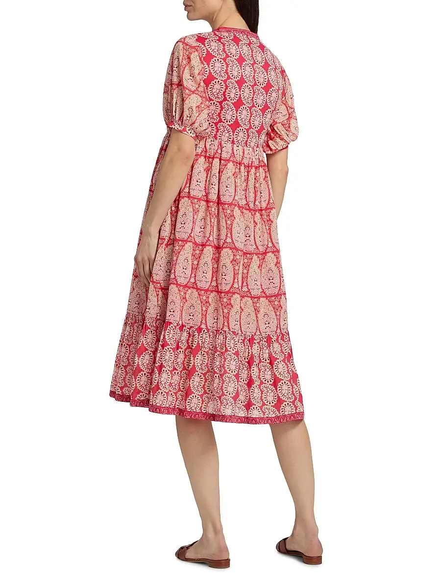 Ro's Garden Women's Sylvia Paisley Cotton Midi-Dress | Thumbnail 5 Ro's Garden Women's Sylvia Paisley Cotton Midi-Dress | Thumbnail 5