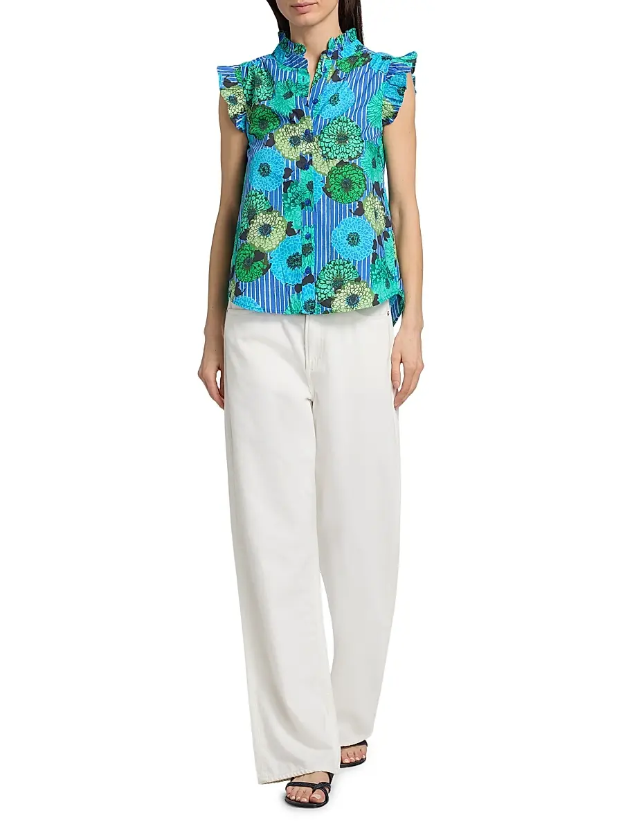 Ro's Garden Women's Frida Floral Cotton Poplin Shirt | Thumbnail 2 Ro's Garden Women's Frida Floral Cotton Poplin Shirt | Thumbnail 2