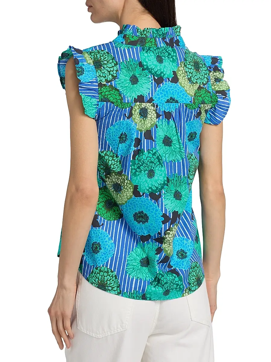 Ro's Garden Women's Frida Floral Cotton Poplin Shirt | Thumbnail 5 Ro's Garden Women's Frida Floral Cotton Poplin Shirt | Thumbnail 5