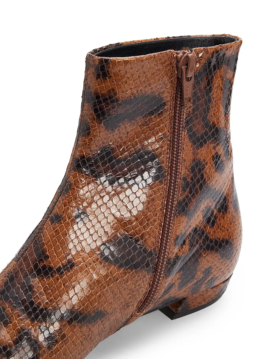 Proenza Schouler Women's Trap Flat Embossed-Leather Ankle Boots | Thumbnail 5