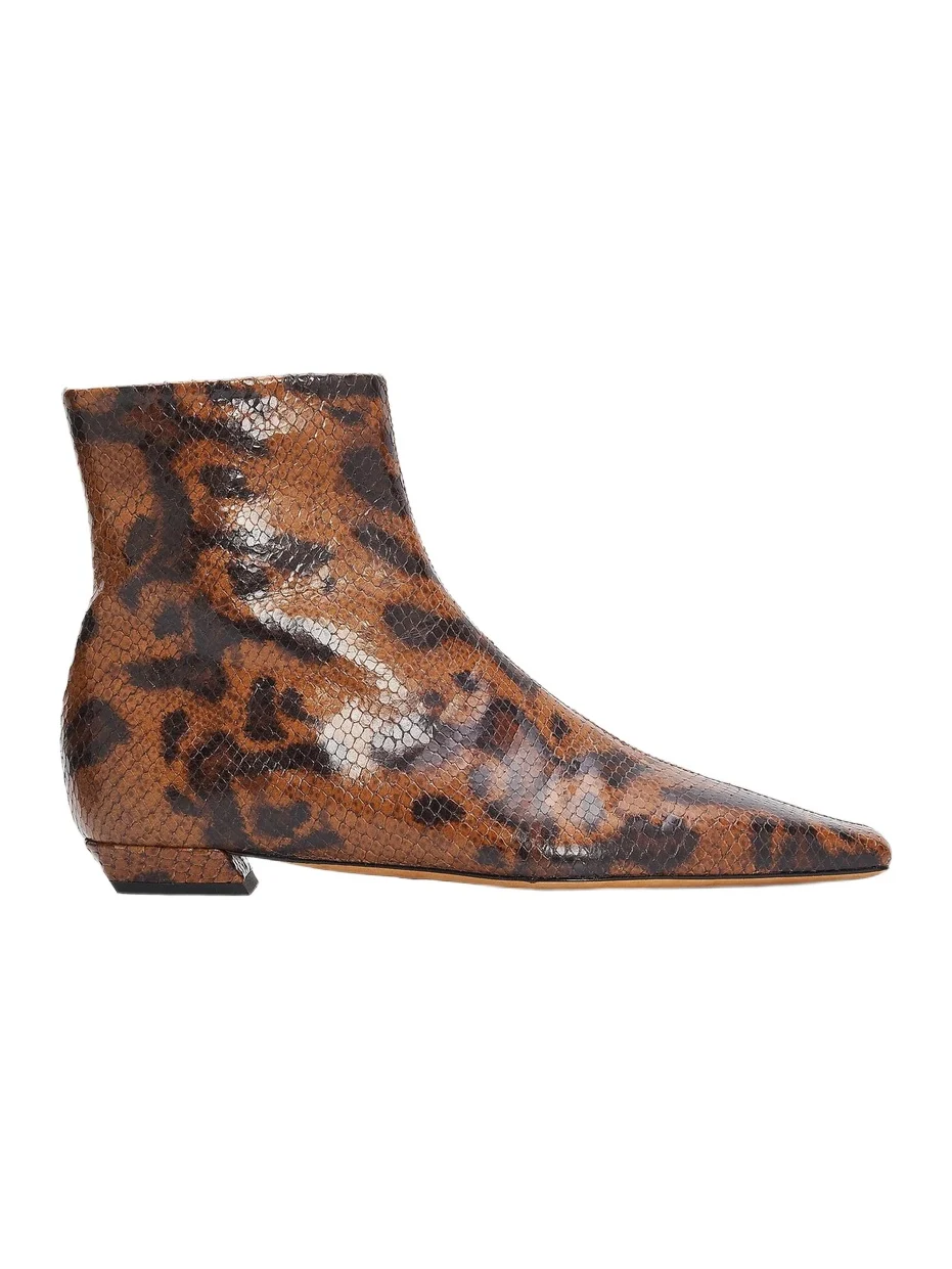 Women's Trap Flat Embossed-Leather Ankle Boots Women's Trap Flat Embossed-Leather Ankle Boots