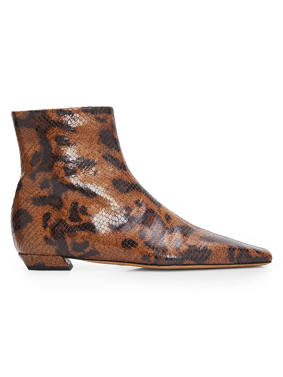 Proenza Schouler Women's Trap Flat Embossed-Leather Ankle Boots - Ochre Multi - Size 10 | Image 1 Proenza Schouler Women's Trap Flat Embossed-Leather Ankle Boots - Ochre Multi - Size 10 | Image 1