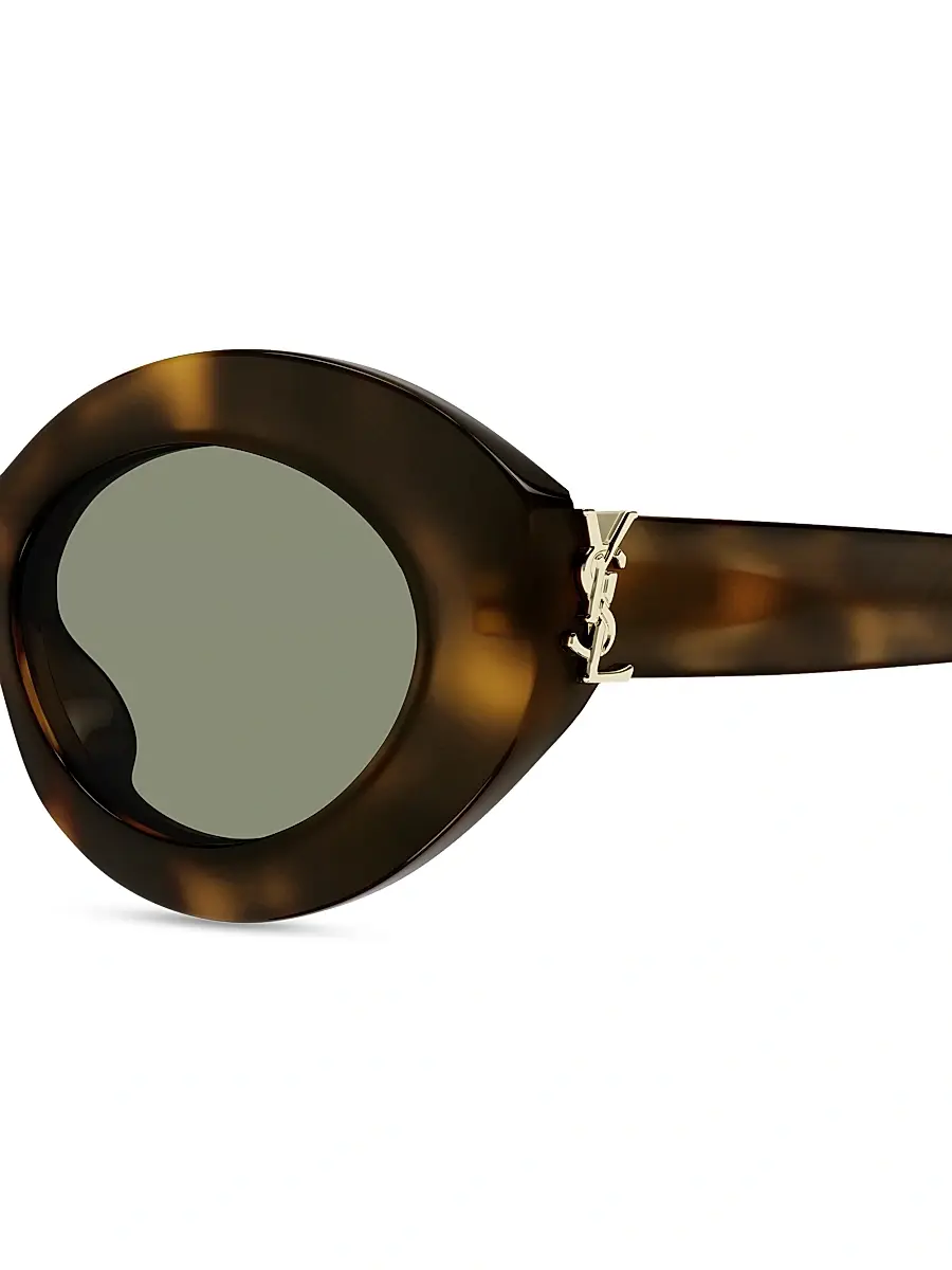 Saint Laurent Women's Monogram Hinge 52MM Acetate Oval Sunglasses | Thumbnail 3 Saint Laurent Women's Monogram Hinge 52MM Acetate Oval Sunglasses | Thumbnail 3