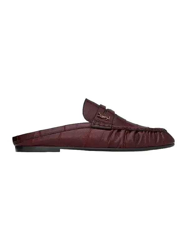 Women's Le Loafers Mules in Eel - Deep Bordeaux Women's Le Loafers Mules in Eel - Deep Bordeaux