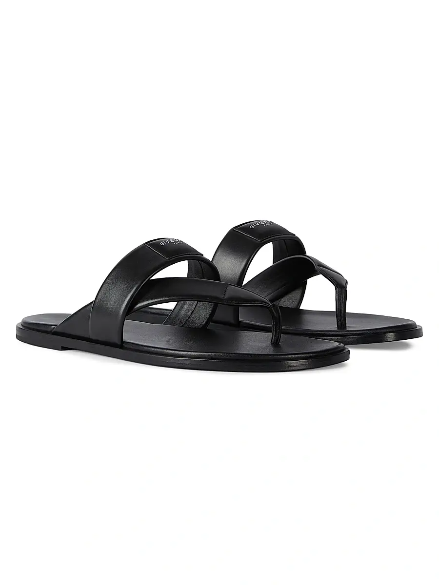 Givenchy Men's Bay Thongs in Leather - Black | Thumbnail 2 Givenchy Men's Bay Thongs in Leather - Black | Thumbnail 2