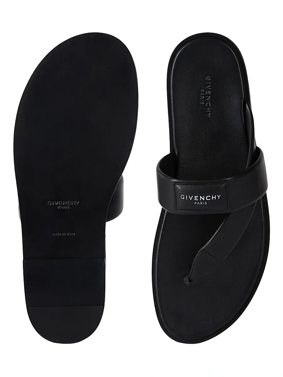 Givenchy Men's Bay Thongs in Leather - Black | Thumbnail 5 Givenchy Men's Bay Thongs in Leather - Black | Thumbnail 5