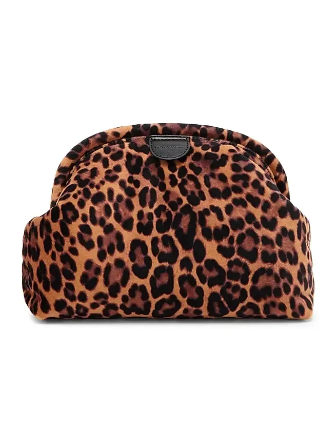 Women's Falabella Leopard-Print Velvet Convertible Clutch Women's Falabella Leopard-Print Velvet Convertible Clutch