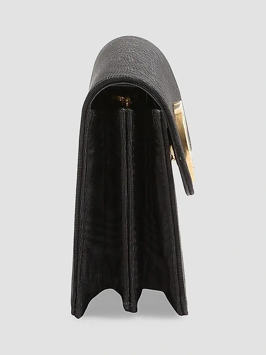 Valentino Women's VLogo Signature Chain Wallet in Moiré Fabric - Black | Thumbnail 3