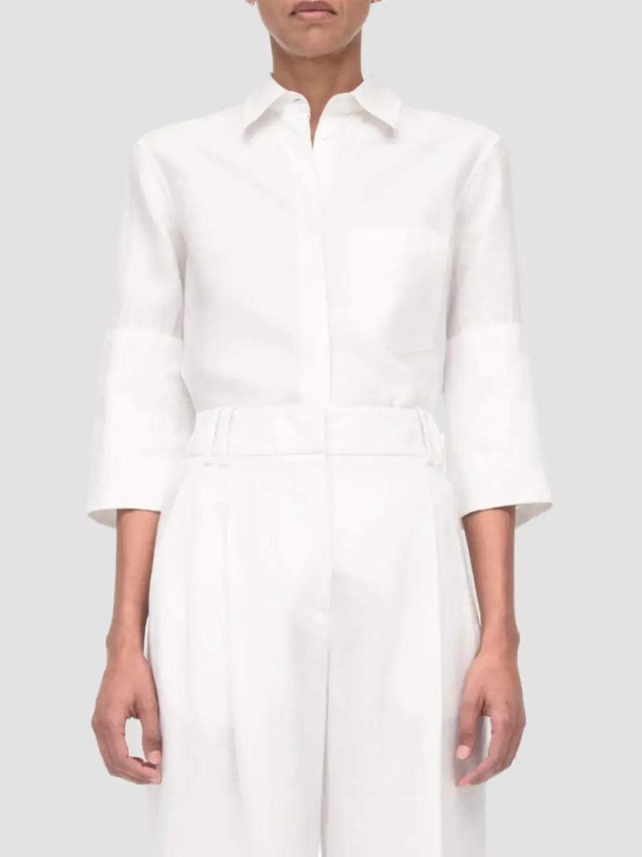 Another Tomorrow Women's French Cuff Blouse | Thumbnail 2 Another Tomorrow Women's French Cuff Blouse | Thumbnail 2