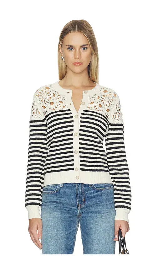 Frame The Coastal Stripe Cardi | Image 1 Frame The Coastal Stripe Cardi | Image 1