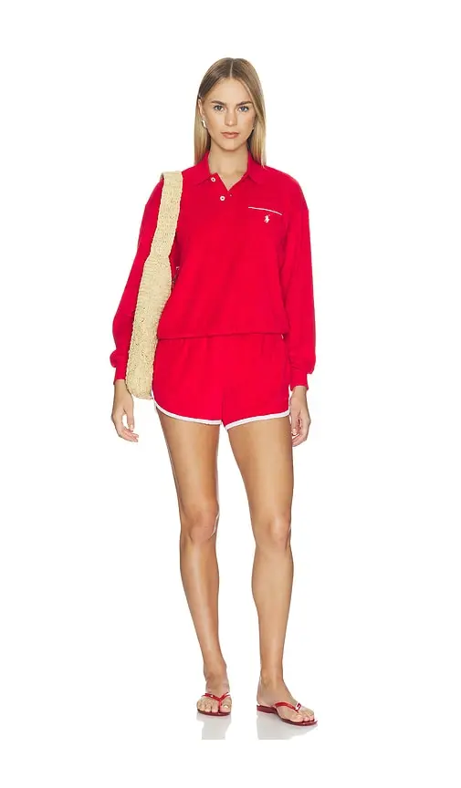 Polo Ralph Lauren Cotton Terry Long Sleeve Collared Polo | Thumbnail 4