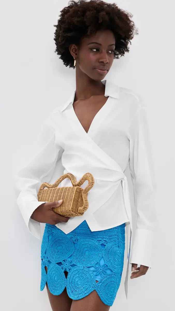 SIMONMILLER Anya Poplin Wrap Top | Thumbnail 2 SIMONMILLER Anya Poplin Wrap Top | Thumbnail 2