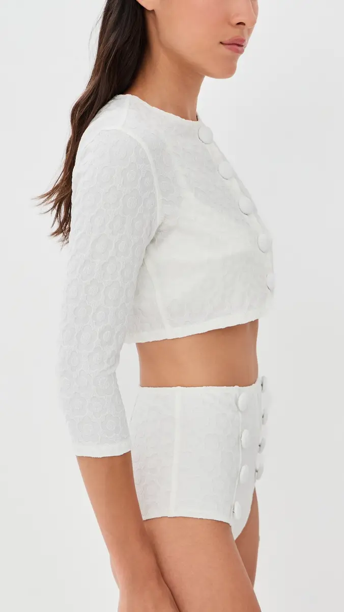 Lisa Marie Fernandez Cropped Cardigan | Thumbnail 4 Lisa Marie Fernandez Cropped Cardigan | Thumbnail 4